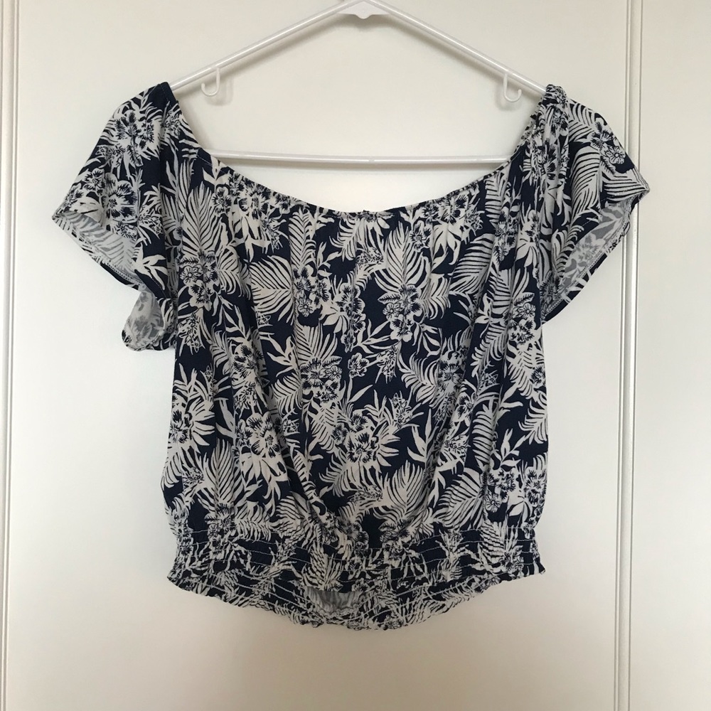 Floral off the shoulder crop